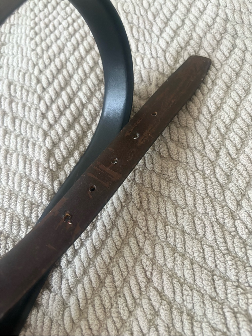 Yves Saint Laurent Brown Leather Belt with Gold Buckle - Picture 3 of 5